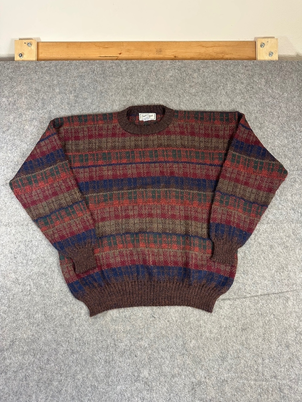 Vintage Paul Stuart alpaca multicolor knit sweater mens size Large